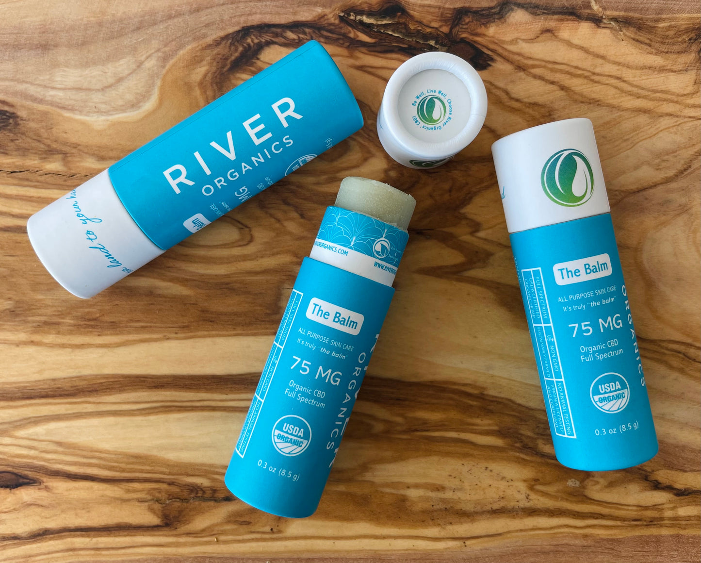 cbd balm on wooden table