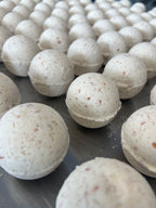 many bath bombs on table