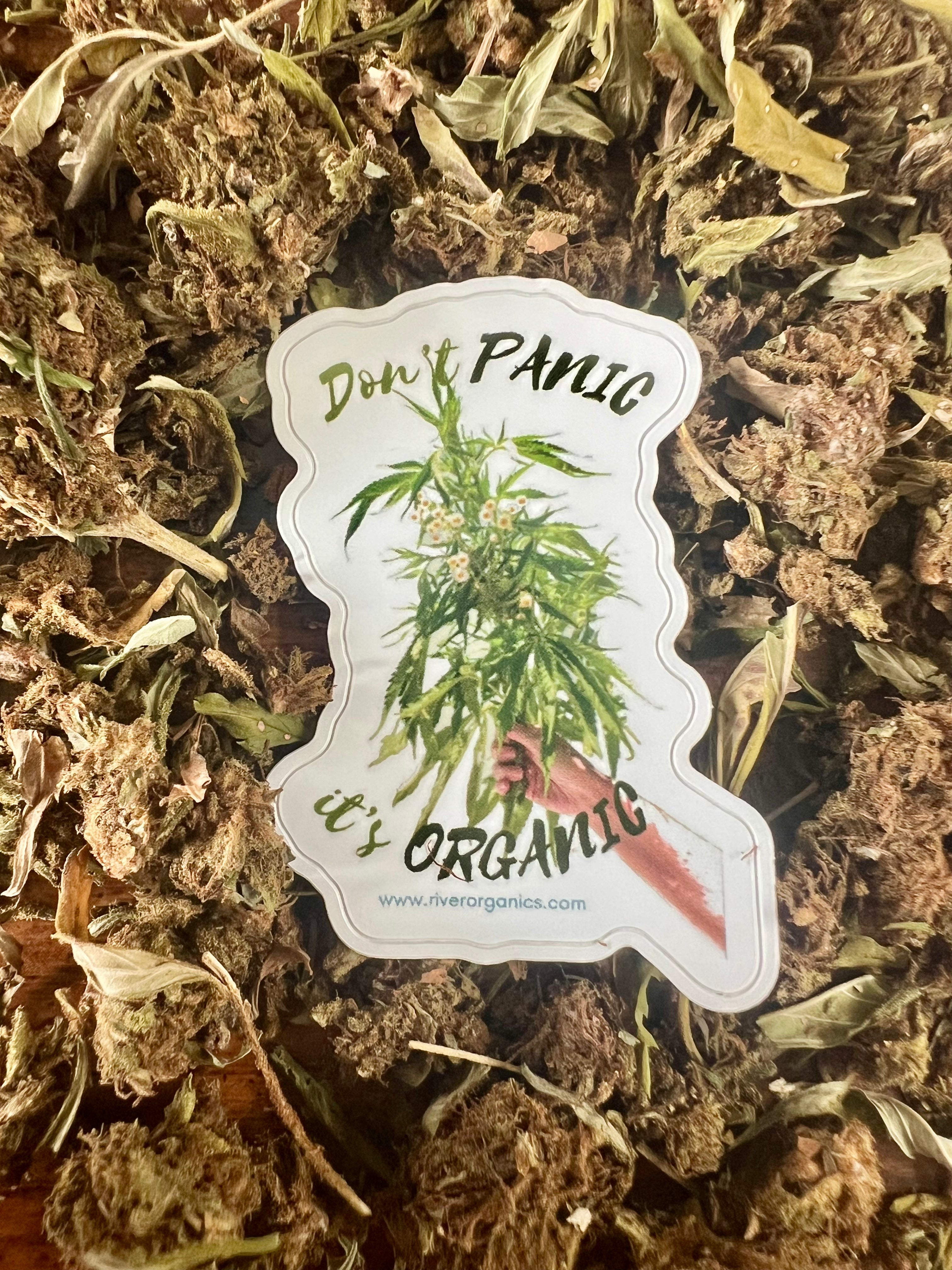 "Don't Panic it's Organic" Sticker