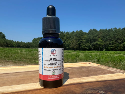 600mg peanut butter pet tincture on farm