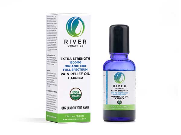 1 oz Extra Strength Pain Relief CBD Oil + Arnica 1500 mg | River Organics